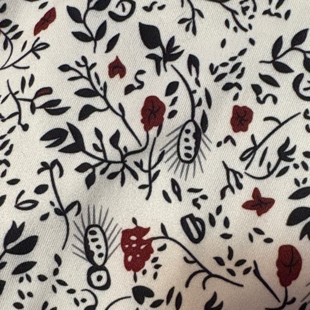 SHEIN White Midi Dress with Red & Navy Floral Print - Picture 3 of 3